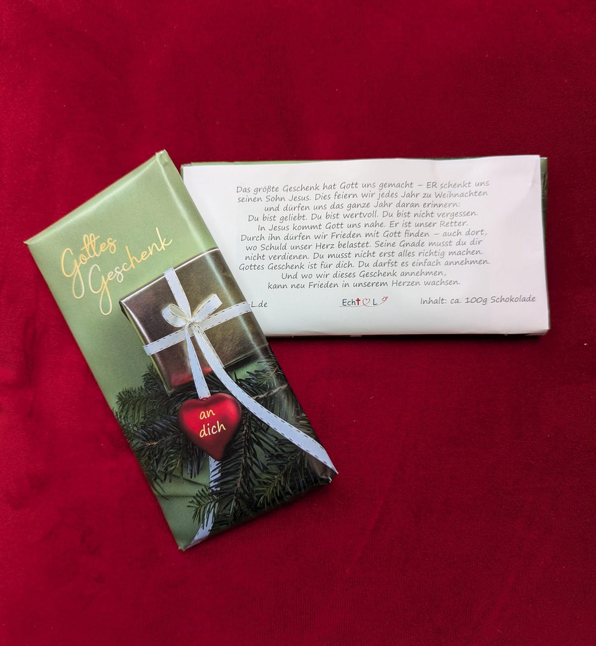 Gottes Geschenk für dich – Schokoladenverpackung mit Weihnachtsbotschaft